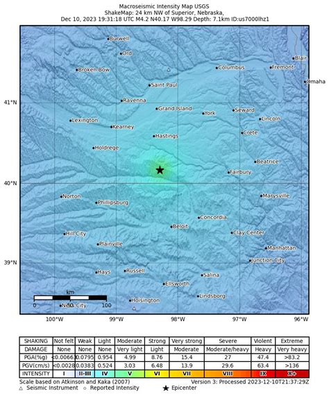 Magnitude 4.2 earthquake reported in south-central Nebraska