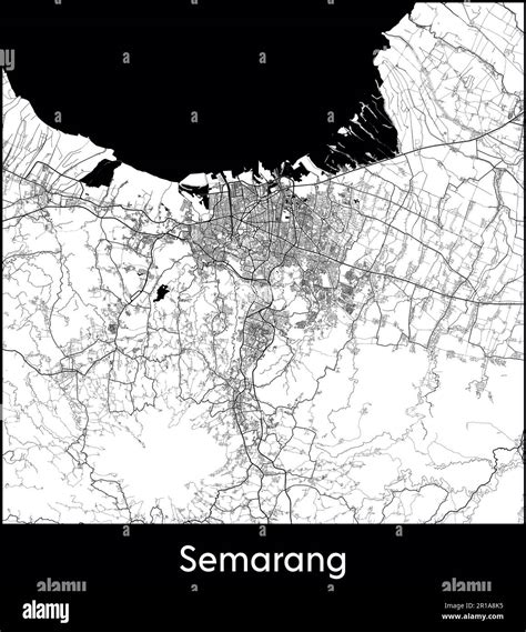 Mapa de la ciudad Asia Indonesia Semarang ilustración vectorial Imagen