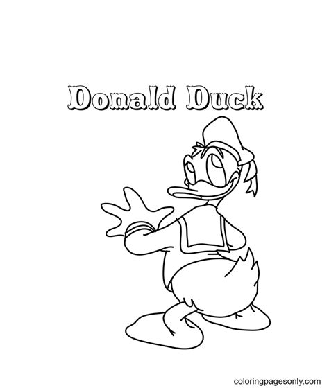 Pato Donald De Dibujos Animados Para Colorear Pato Donald Para Colorear Páginas Para