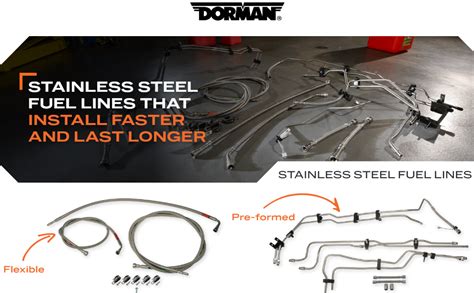 Dorman 919 814 Front Stainless Steel Fuel Line Kit Compatible With