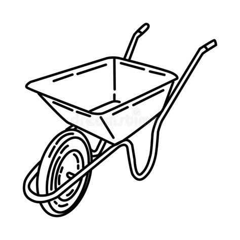 Wheelbarrow Icon Doodle Hand Drawn Or Outline Icon Style Stock