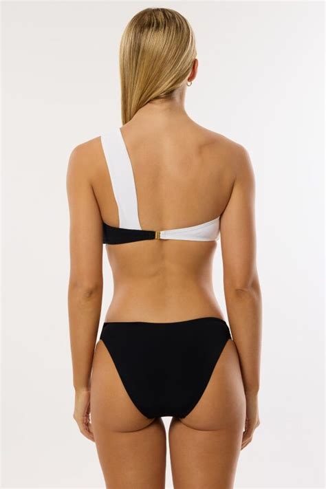 Ayyıldız 3403 Siyah Beyaz Tek Omuz Bikini Takımı Hızlı Kargo