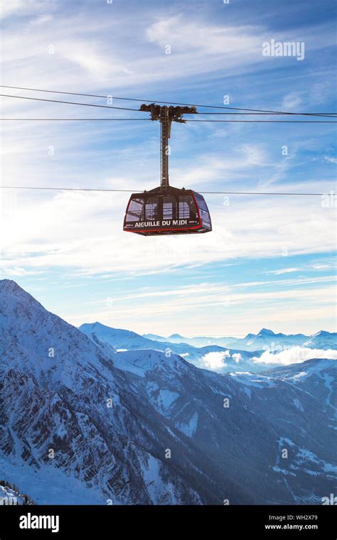 Chamonix Mont Blanc France January 28 2015 Cable Car From Chamonix