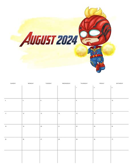 Free Printable 2024 Avengers Calendar The Cottage Market