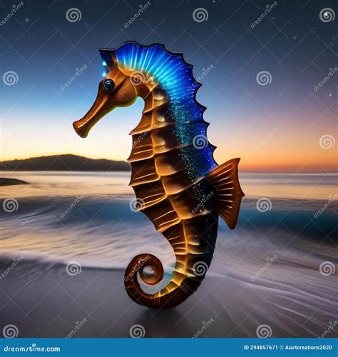 A Colossal Cosmic Seahorse Its Bioluminescent Fin Trailing Streams Of