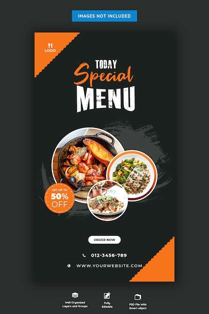 Premium Psd Food Menu And Restaurant Instagram Story Template