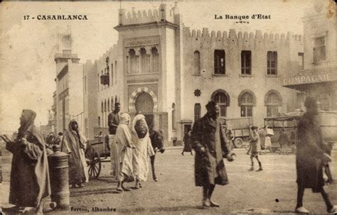 Ansichtskarte Postkarte Casablanca Marokko La Banque D Etat 1928