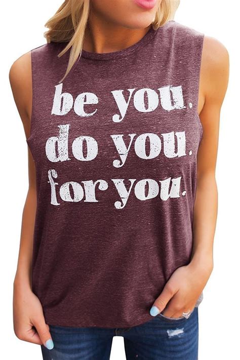 Womens Graphic T Shirts Funny Tees Crew Neck Sleeveless Workout Tank