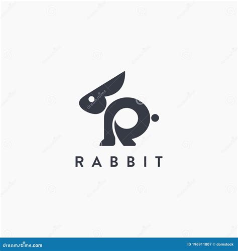 Rabbit Logo Icon Vector Hare Jump And Run Logo Vector Line Art Outline