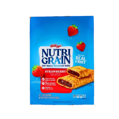 Kelloggs Nutri Grain Cereal Bar Strawberry 16 Count 13 Oz The Club