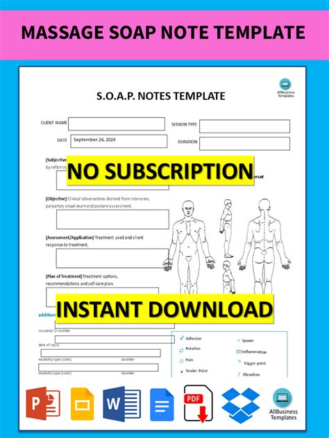 Massage Soap Note Templates At