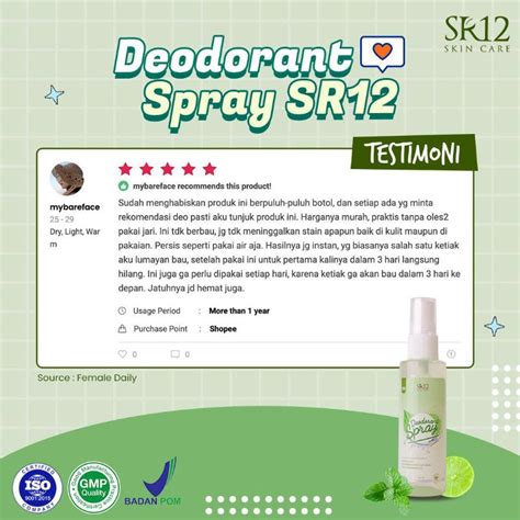 Jual Herbal Sr Deodorant Spray Natural Deo Bebas Bau Badan Non