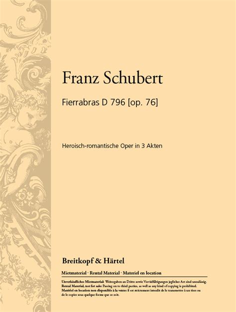 Schubert Fierrabras · Breitkopf And Härtel