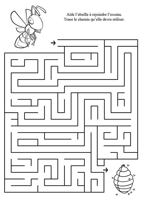 Labyrinthe Imprimer L Abeille Et L Essaim Turbulus Jeux Pour Enfants