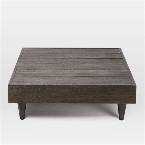 Portside Low Slab Coffee Table Weathered Gray Low Coffee Table West