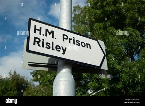 Signage for HMP Risley prison in Warrington, UK Stock Photo - Alamy