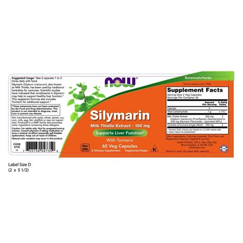 Now Silymarin Mg Cap Harvest Natural Foods