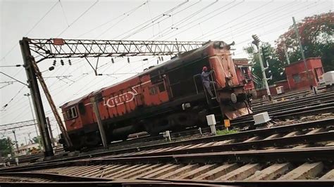 WDM3A 16115R Loco At Bandel Station Indian Railways Ground View