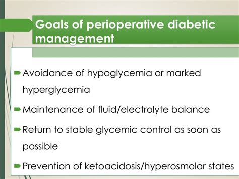 Perioperative Management Of The Diabetic Patient