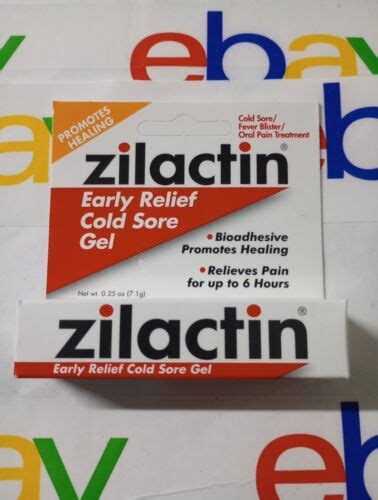 Zilactin Cold Sore Relief Gel 025oz Red Ebay