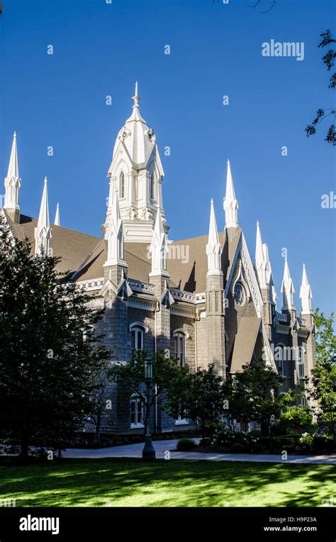 Assembly Hall Temple Square Salt Lake City Utah Usa Stock Photo Alamy