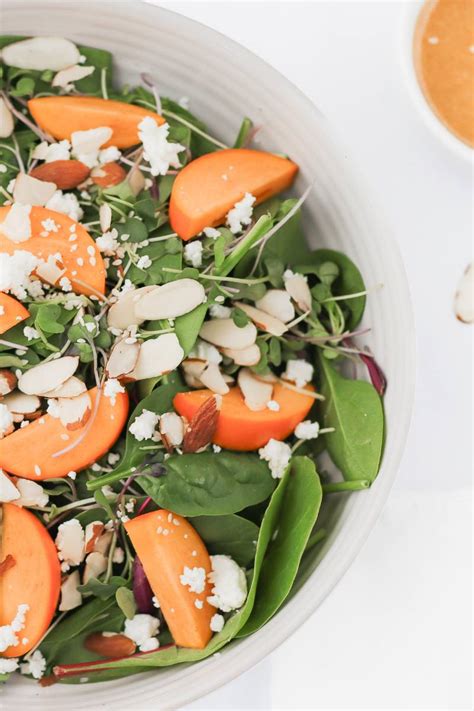 Fuyu Persimmon Salad With Sesame Ginger Dressing All Recipes Sweet