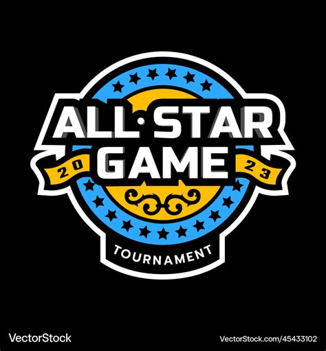 All star game logo emblem on a dark background Vector Image