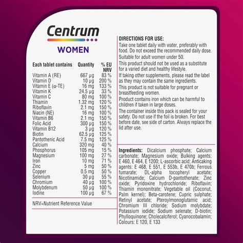 Centrum Women Multivitamin 60 Count Tablets 24 Essential Nutrients