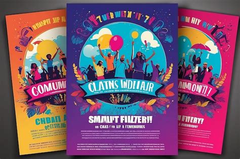 Premium Photo Colorful Community Event Flyer