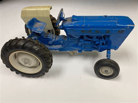 Blue vintage toy metal tractor as is one fender missing | Etsy