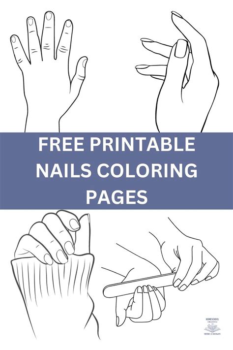 FREE Printable Nails Coloring Pages for Kids or Fashion - Homeschool ...