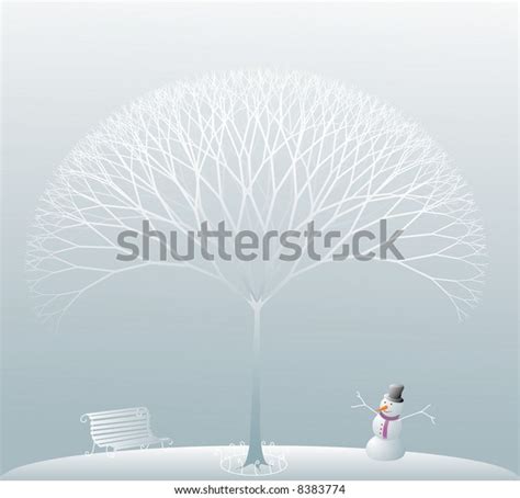 Winter Scene Park Naked Frozen Tree เวกเตอรสตอก ปลอดคาลขสทธ 8383774 Shutterstock