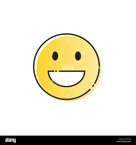 Yellow Smiling Cartoon Face Positive People Emotion Open Mouth Icon