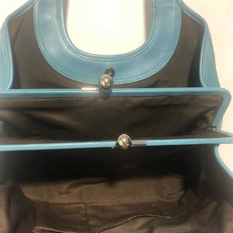 Coach Kiss Snap Lock Leather Hobo Bag Teal Blue W Co Gem