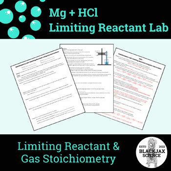 Limiting Reactant Lab Mg And HCl Gas Stoichiometry By BlackJax Science