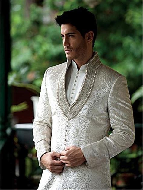 Mens Suit Bridal Wear Jacquard Silk Hand Work Sherwani Etsy Anzug