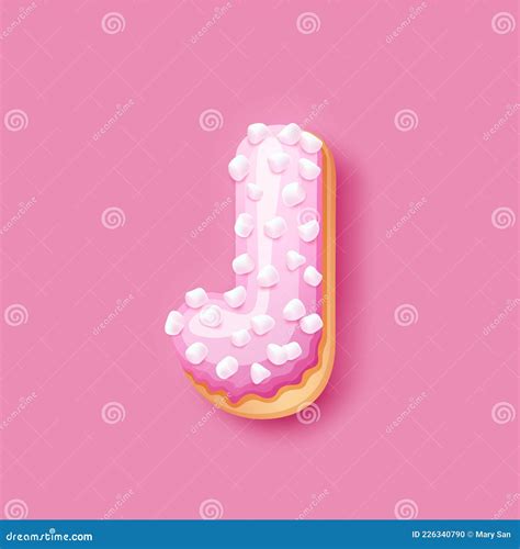 Donut Icing Pink Upper Latters J Font Of Donuts Bakery Sweet