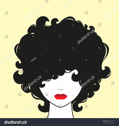 Curly Girl Vector Illustration Stock Vector Royalty Free 553656010