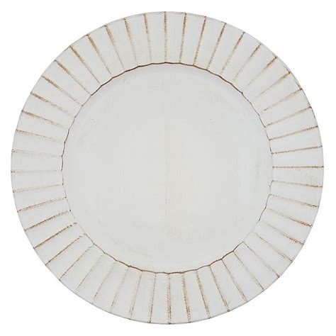 Saro Lifestyle Sousplat Round Charger Plates In Ivory Set Of 4 Bed