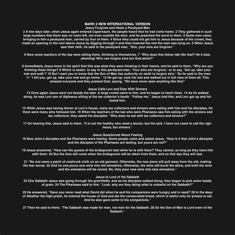 Mark 2 Bible Verse Typography New International Version Text - Mark 2 ...