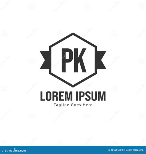 Initial PK Logo Template With Modern Frame Minimalist PK Letter Logo