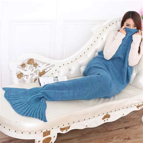 Buy 5pcslot Knitted Mermaid Tail Blanket Handmade