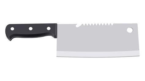 Premium Vector Large Sharp Cleaver Knife Isolated On White Background