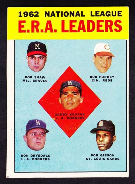 Topps Era Leaders Bob Purkey Etc Sandy Koufax Don Drysdale