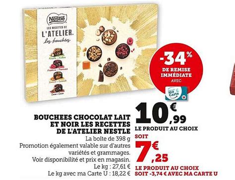 Promo Bouch Es Chocolat Lait Et Noir Les Recettes De L Atelier Nestl