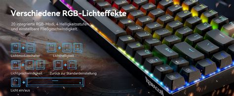 Redragon Mechanische Gaming Tastatur RGB 75 Mechanische Tastatur Mit Hot Swappable Rote Linear