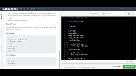 Attribute Parser Hacker Rank Solution In C Hacker Rank Practice