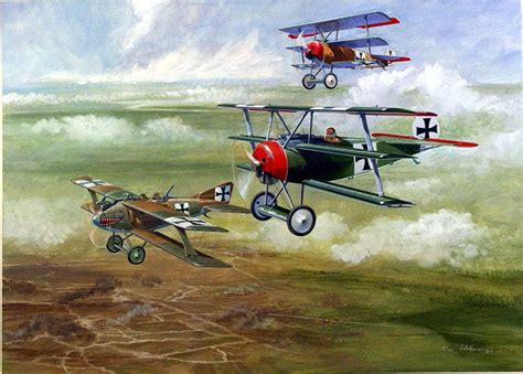 Lfg Roland And Fokker Dr1 By Ron Jobson At The Illustration Art Gallery