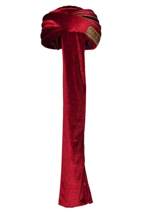 Buy Embellished Velvet Turban In Maroon Online Mpc Utsav Fashion