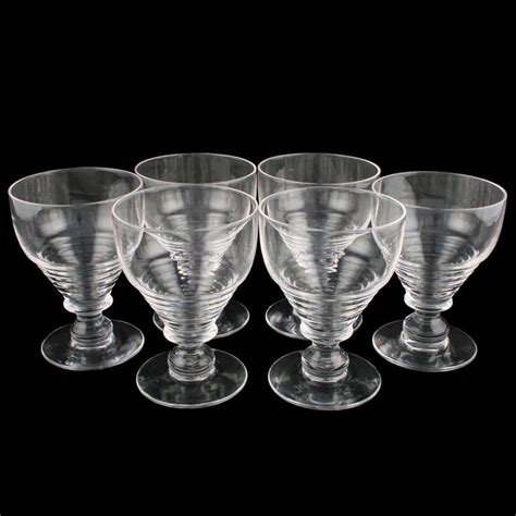 Set Of Six Edwardian Wine Glasses Antique Glasses Wine Glasses Edwardian